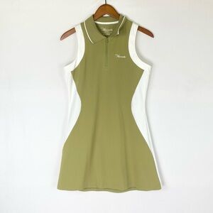 Macade Golf Concept Cora Sheen Green TX Dress Collared Ribbed Sleeveless Size XL